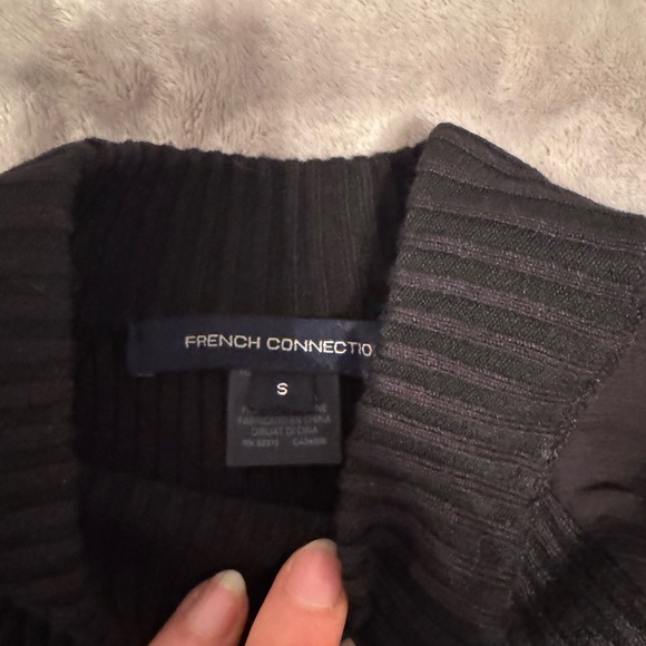 French Connection Ribbed Top with Chiffon Sleeves - Picture 2 of 3